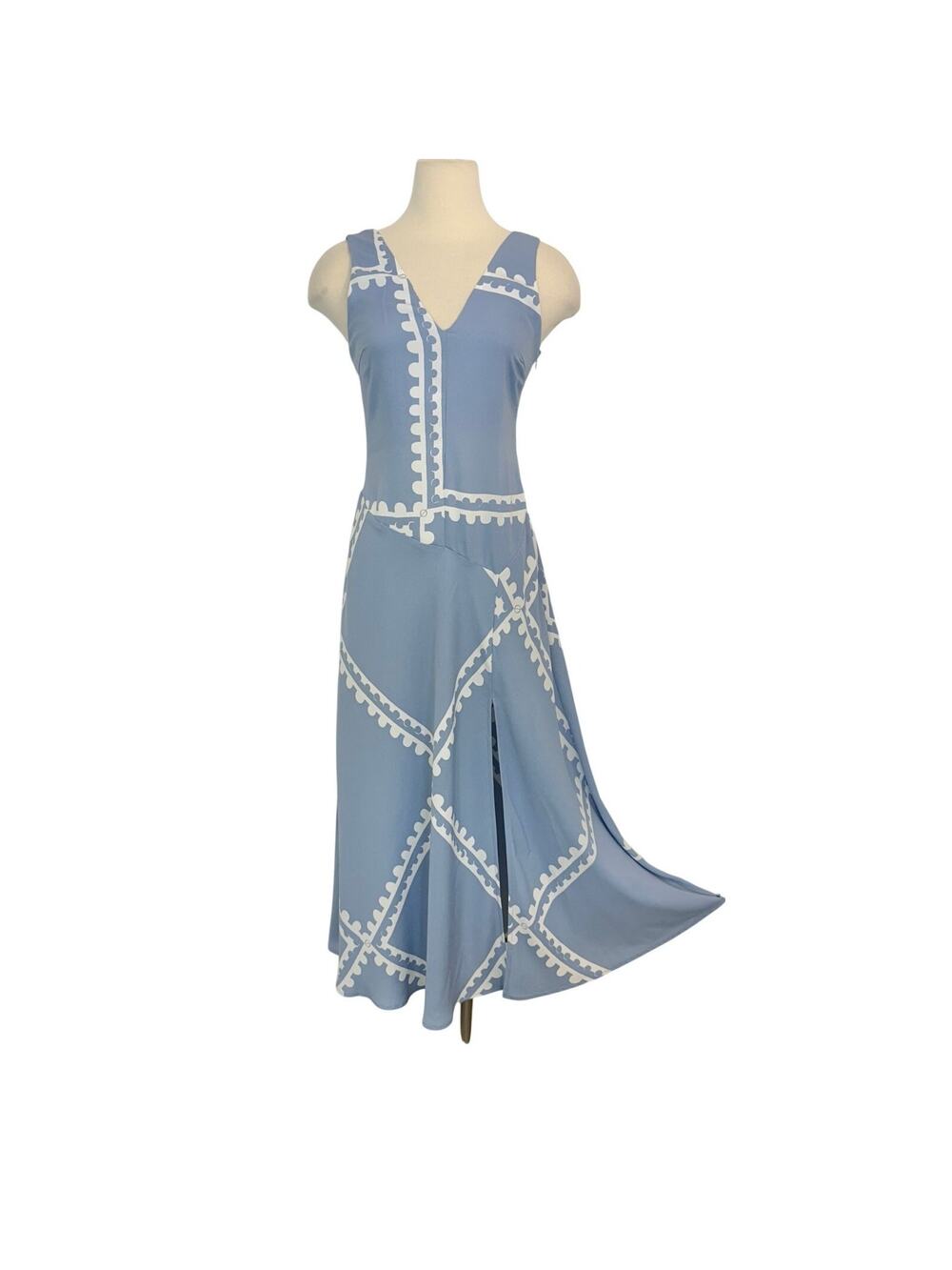 Mon Renn Serape Maxi Dress in Blue Postcards AUS 8 (US Small)